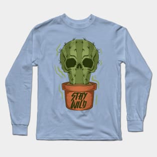 cactus skull stay wild Long Sleeve T-Shirt